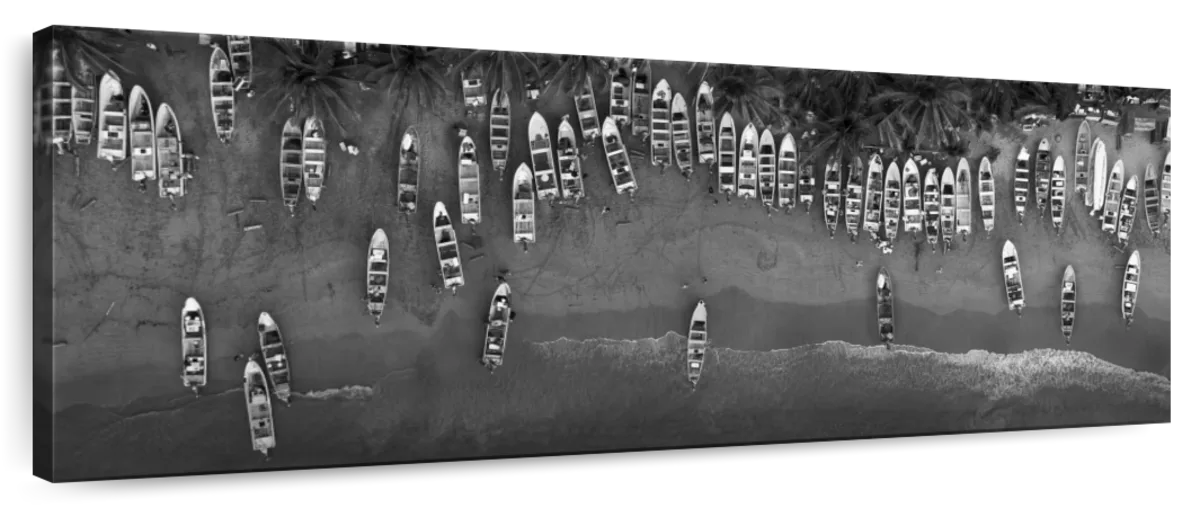 Fumarolas Boats BW Wall Art
