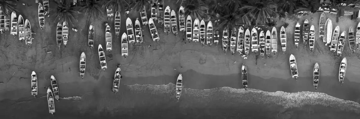 Fumarolas Boats BW Wall Art - Image 29
