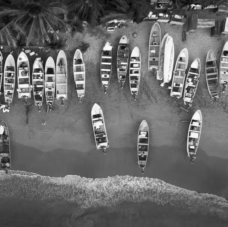 Fumarolas Boats BW Wall Art - Image 33