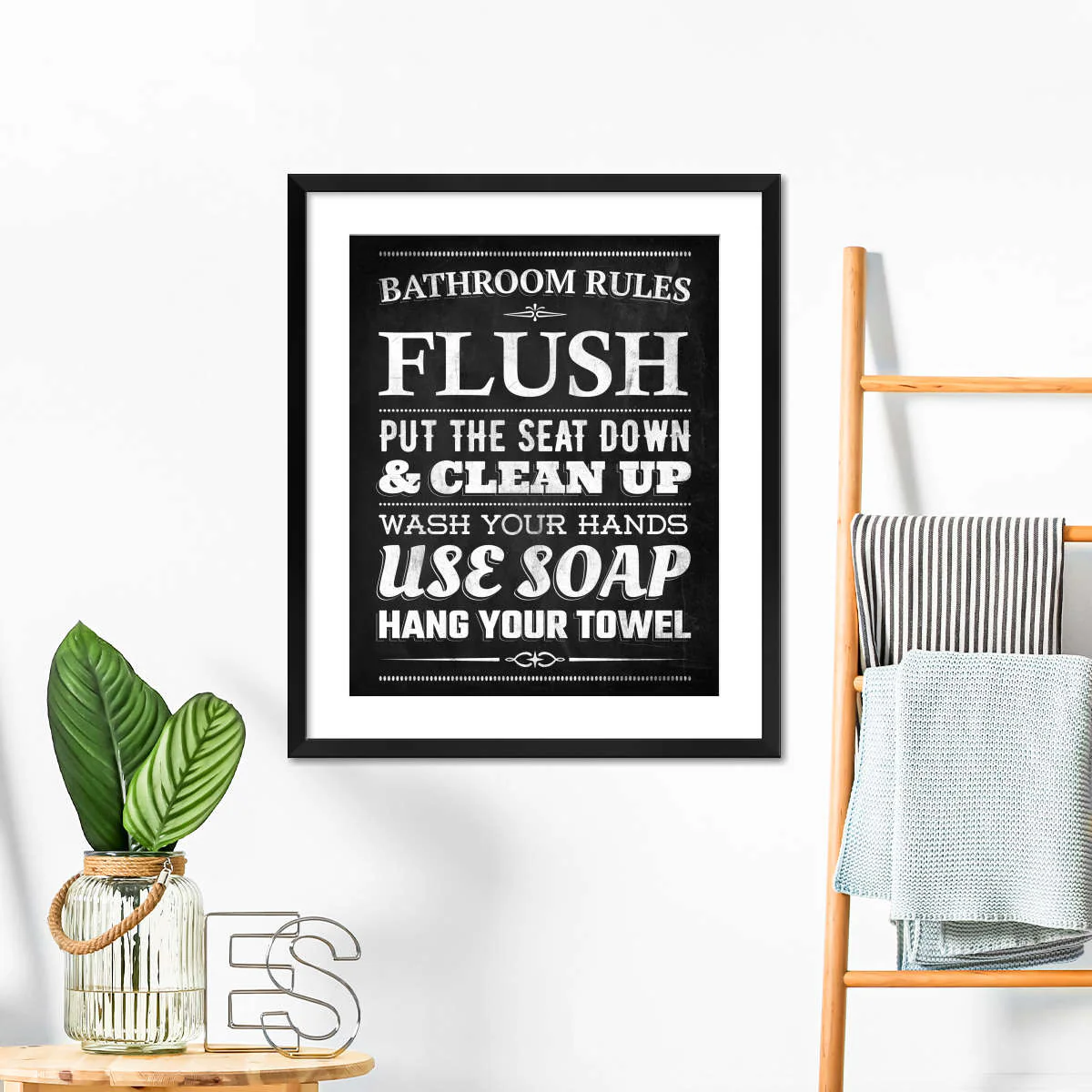 General Bathroom Rules Wall Art - Image 36