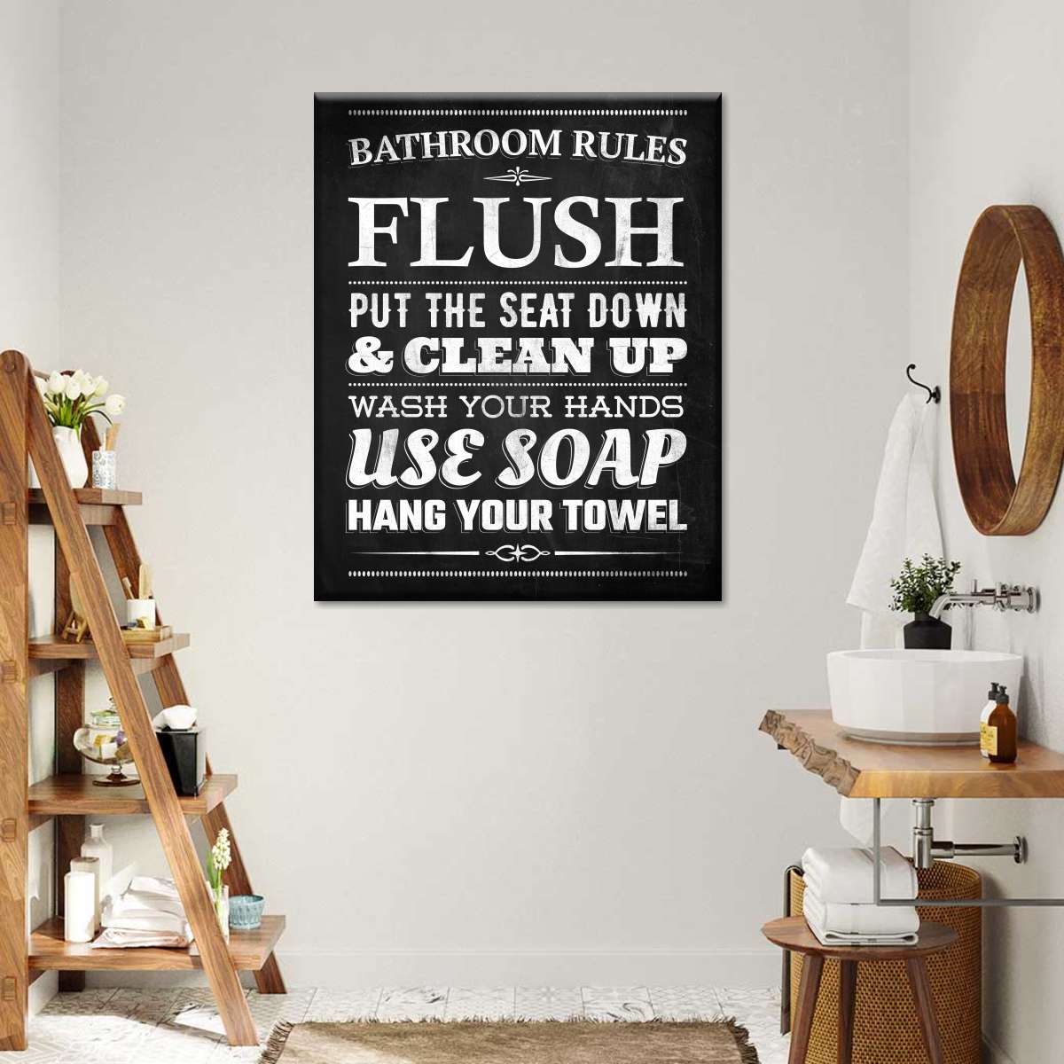 General Bathroom Rules Wall Art - Image 4