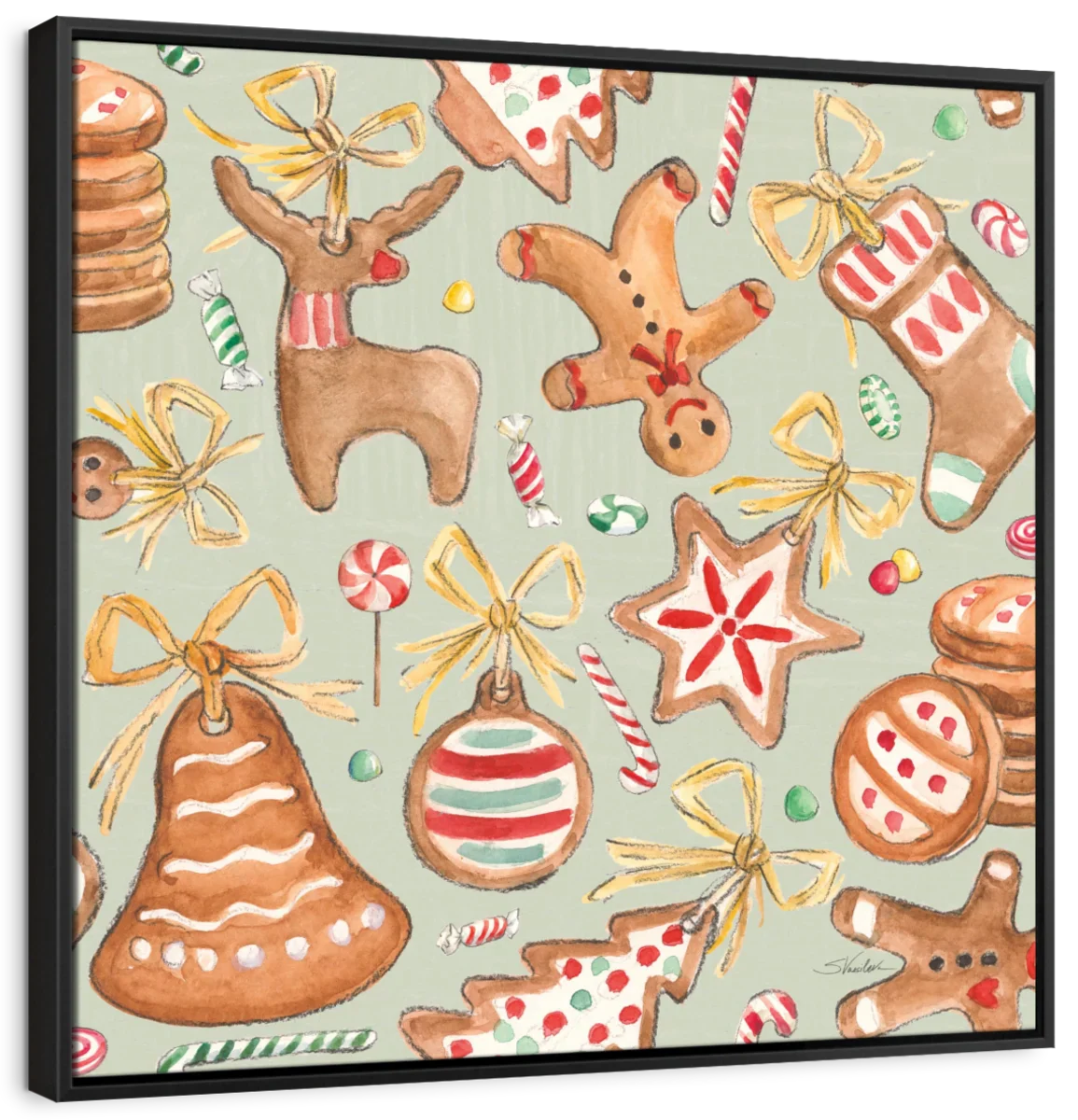 Gingerbread Christmas Pattern ID Wall Art - Image 10