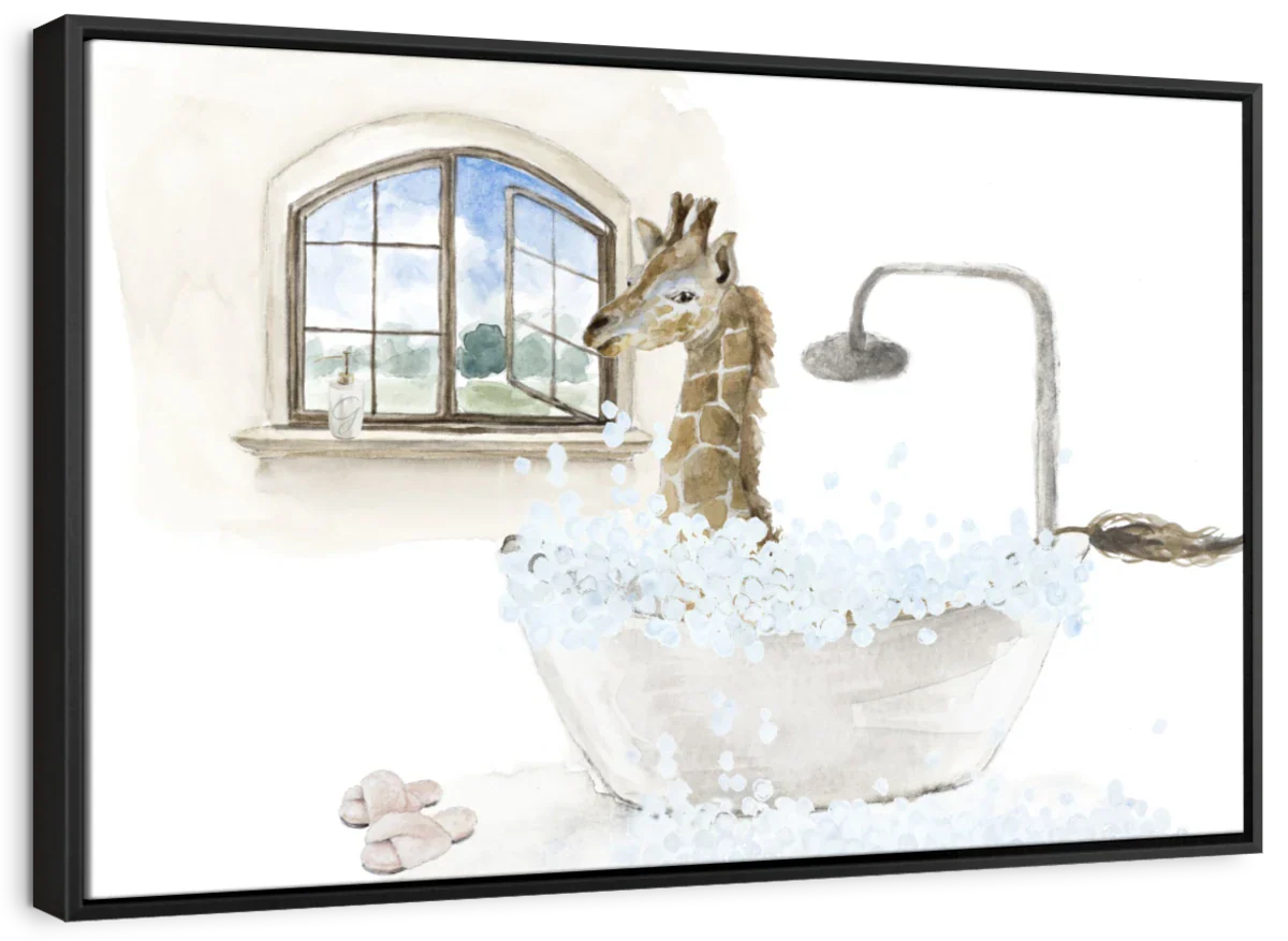 Giraffe In A Bubble Bath Wall Art - Image 6