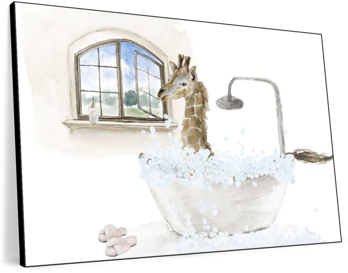 Giraffe In A Bubble Bath Wall Art - Image 8