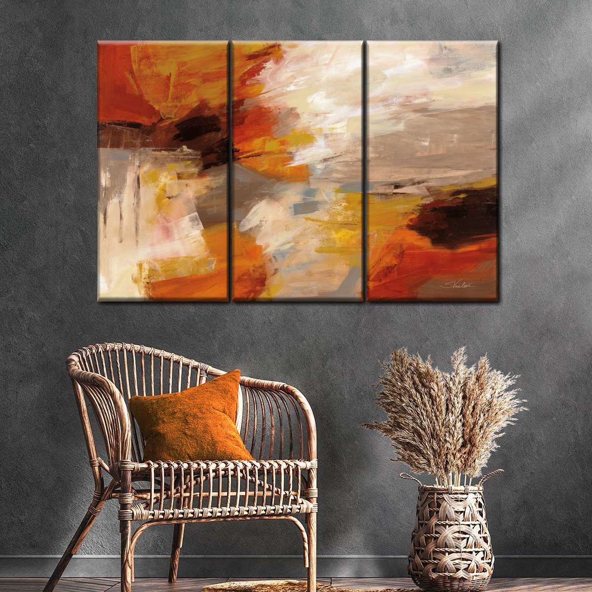 Golden Falling Leaves Wall Art - Image 4