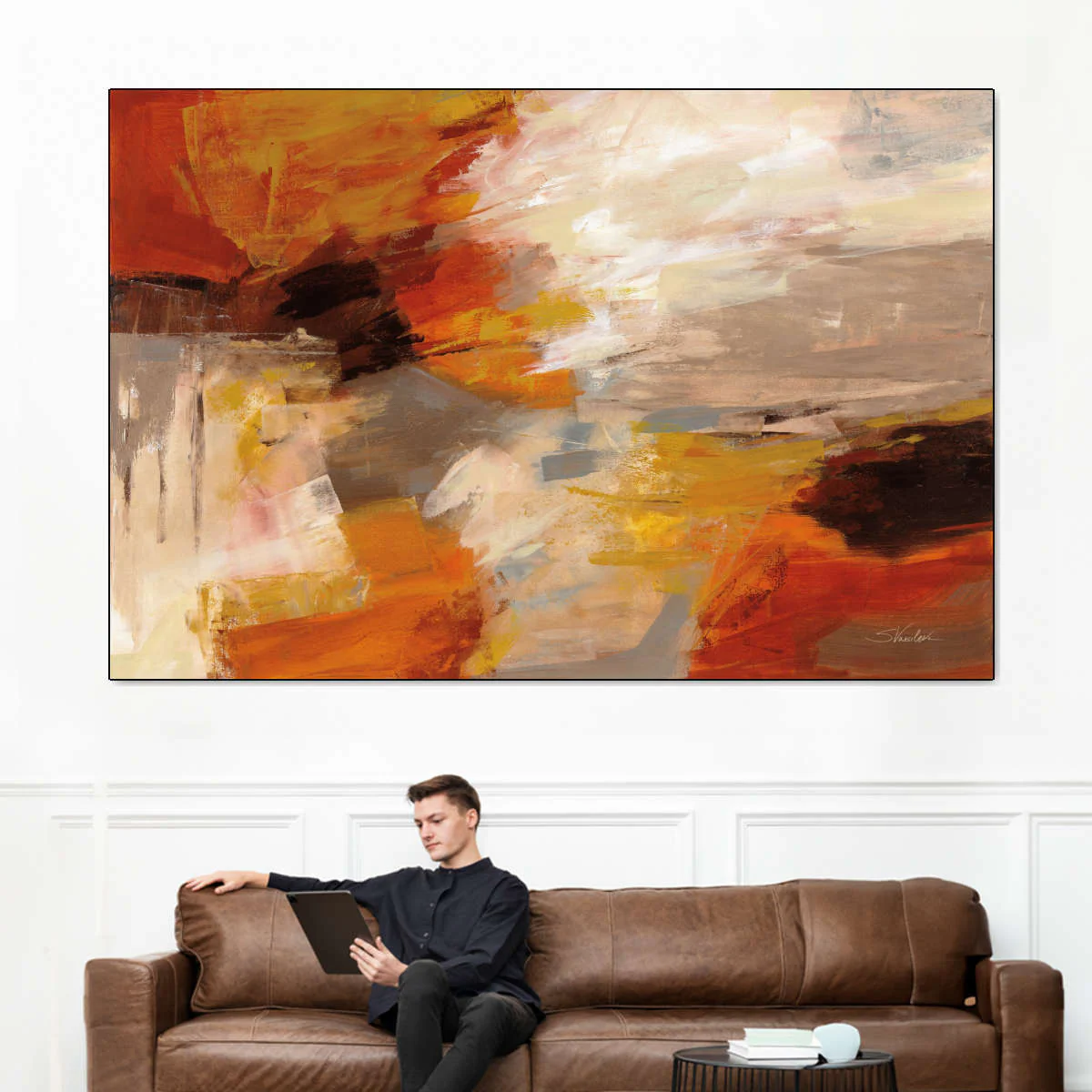 Golden Falling Leaves Wall Art - Image 7