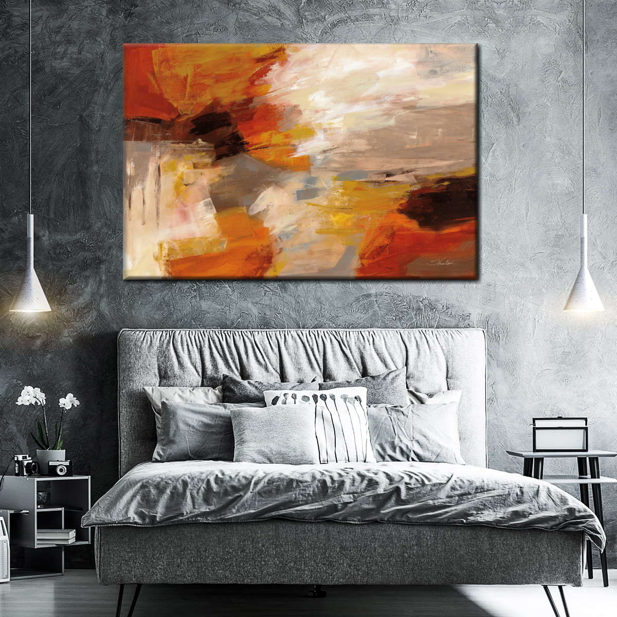 Golden Falling Leaves Wall Art - Image 9