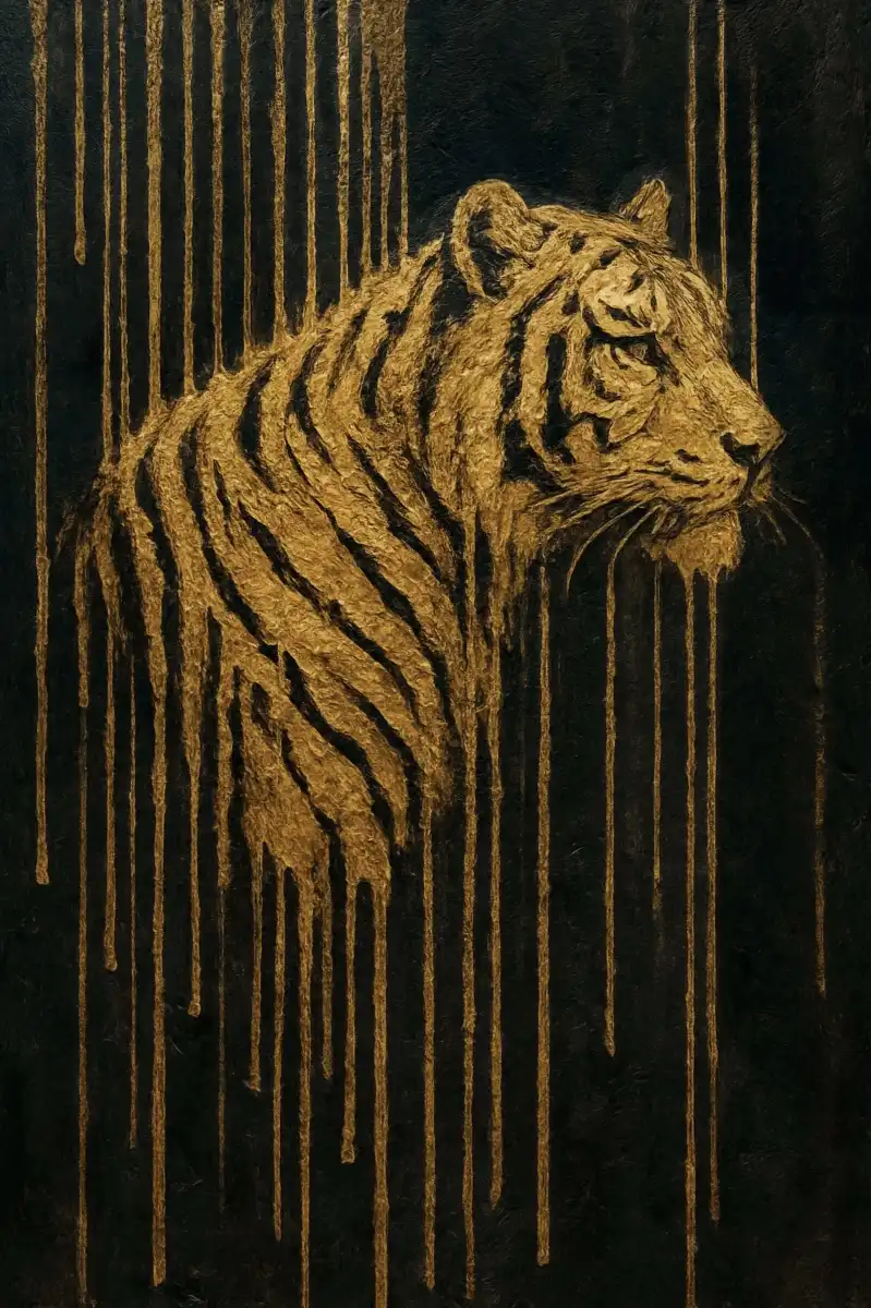 Golden Tiger Wall Art - Image 9