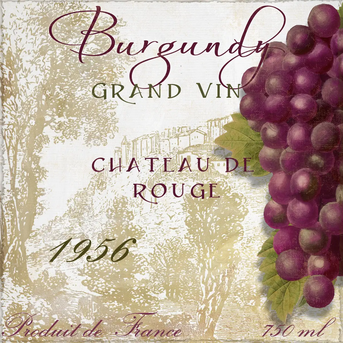 Grand vin Burgundy Wall Art - Image 12