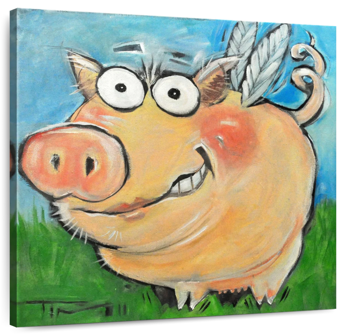 Hovering Pig Wall Art