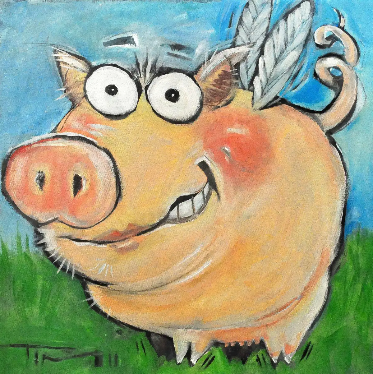 Hovering Pig Wall Art - Image 9