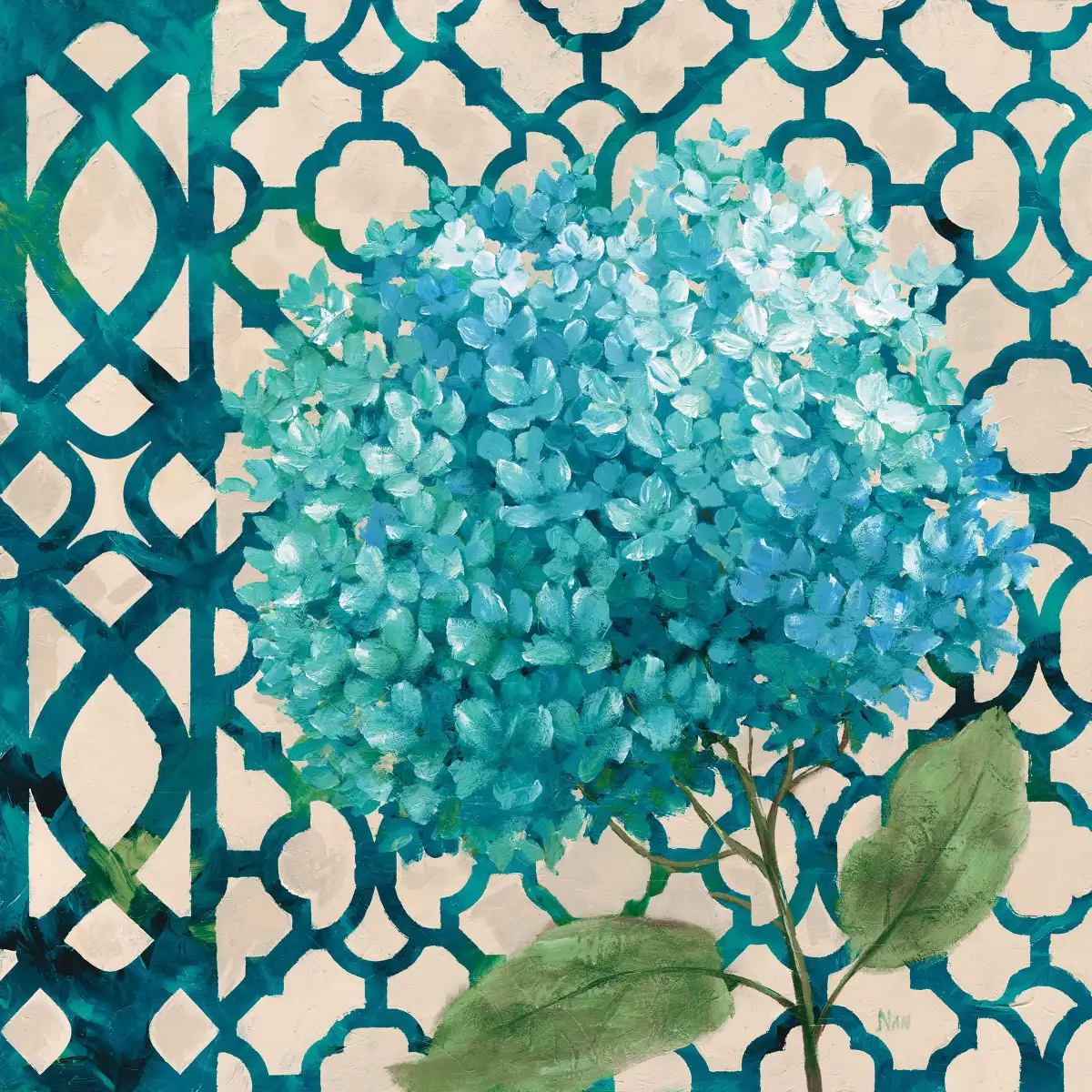 Hydrangea and Lattice Wall Art - Image 13