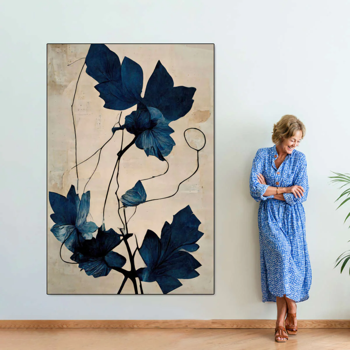 Indigo Flower Wall Art - Image 8