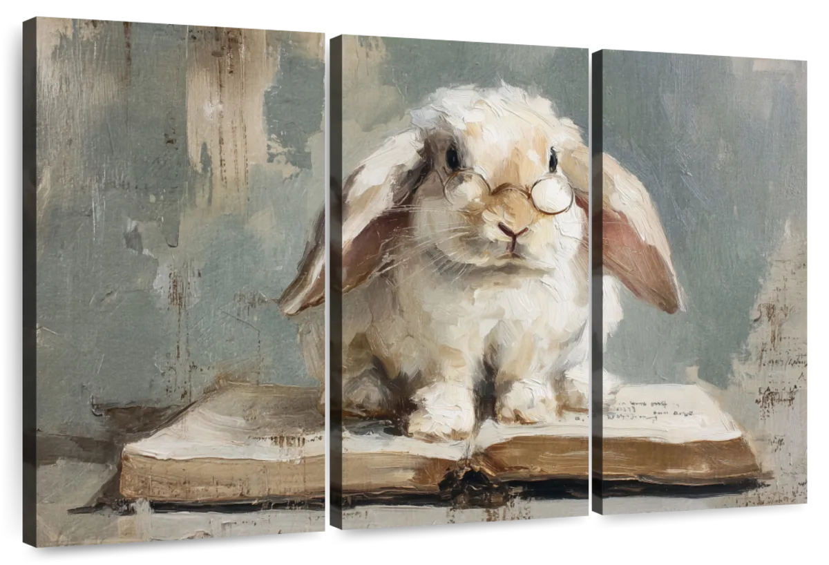 Intellectual Bunny with Spectacles Wall Art - Image 10