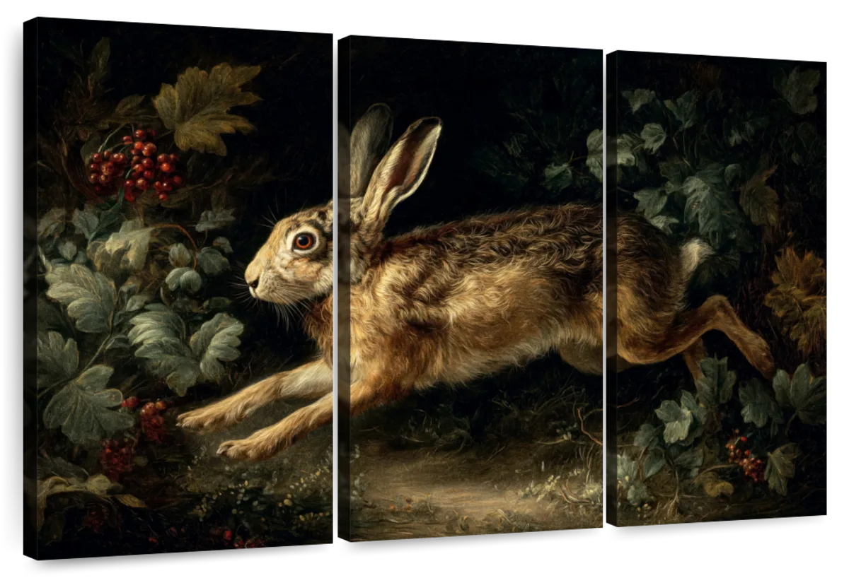 Leaping Hare in the Forest Wall Art - Image 10