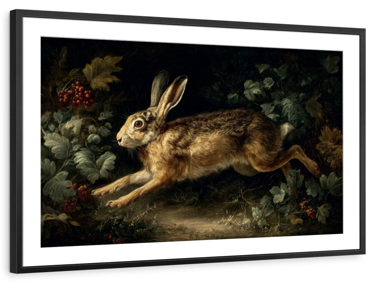 Leaping Hare in the Forest Wall Art - Image 14