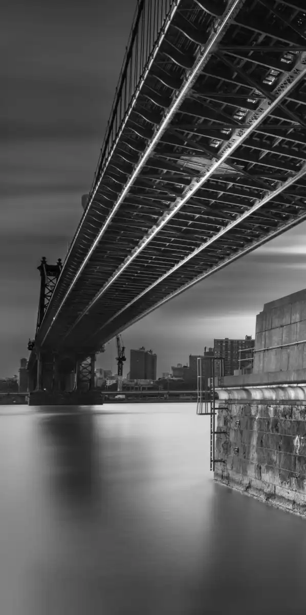 Manhattan Bridge Column BW Flat Wall Art - Image 17