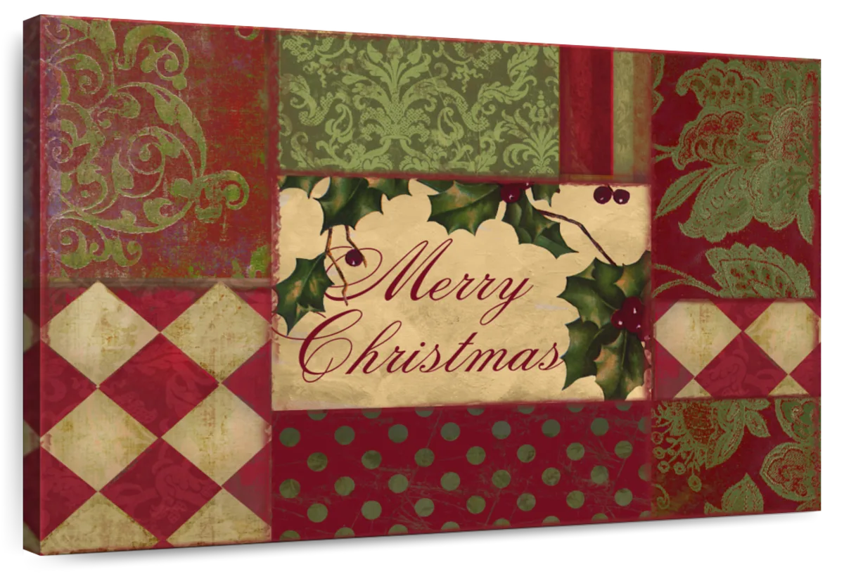 Merry Christmas Patchwork I Wall Art