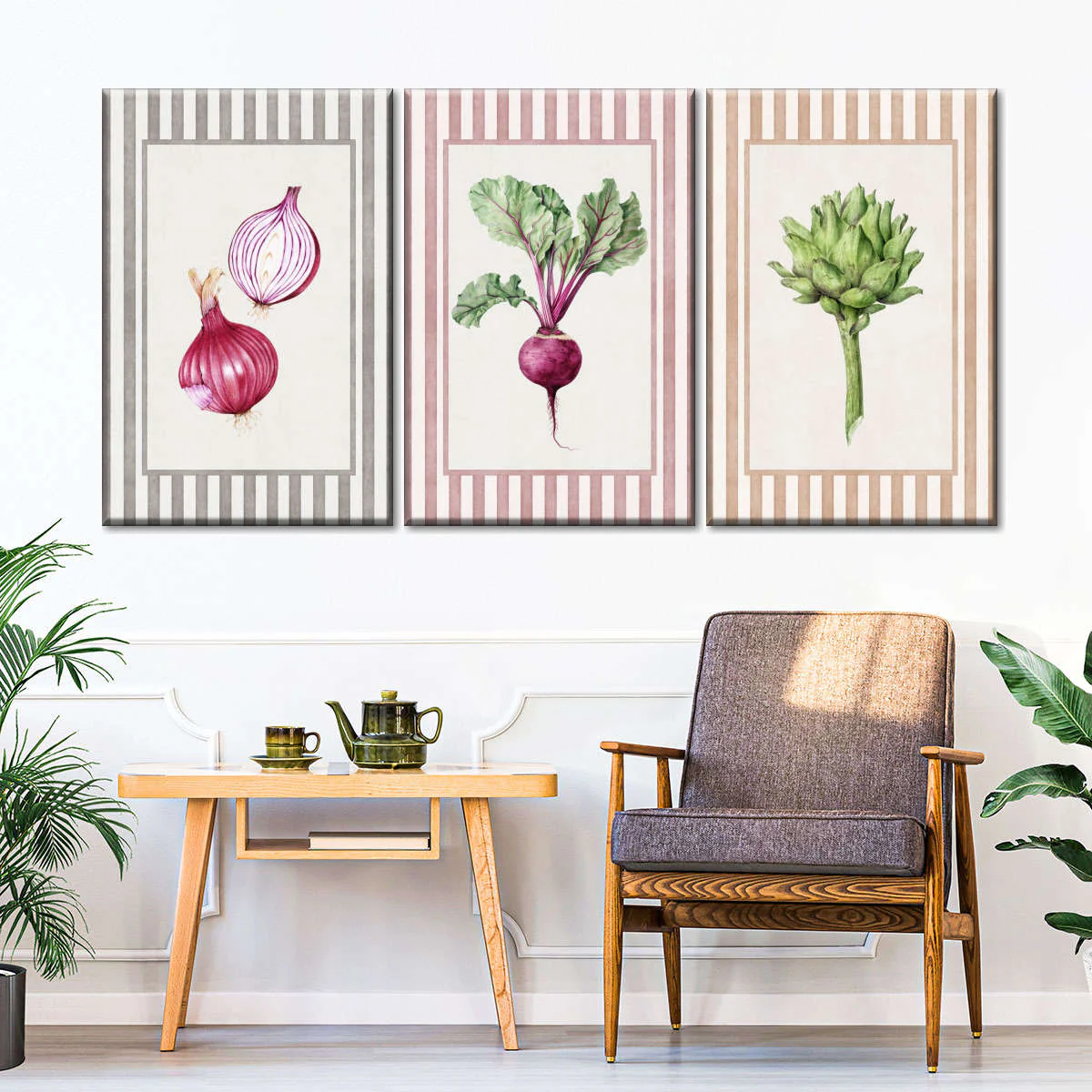 Mixed Vegetable Triptych Wall Art - Image 4