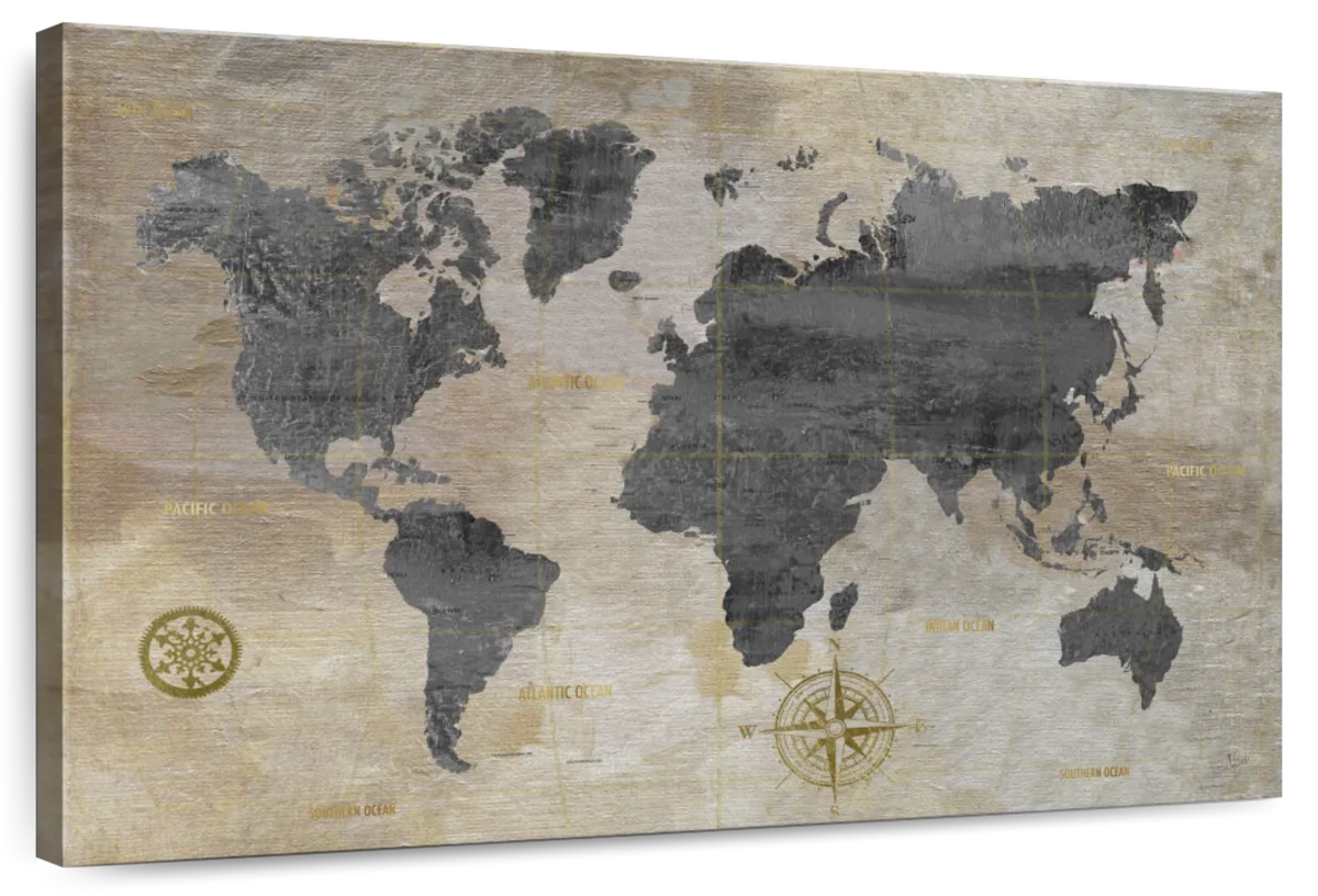 Modeled World Map Wall Art