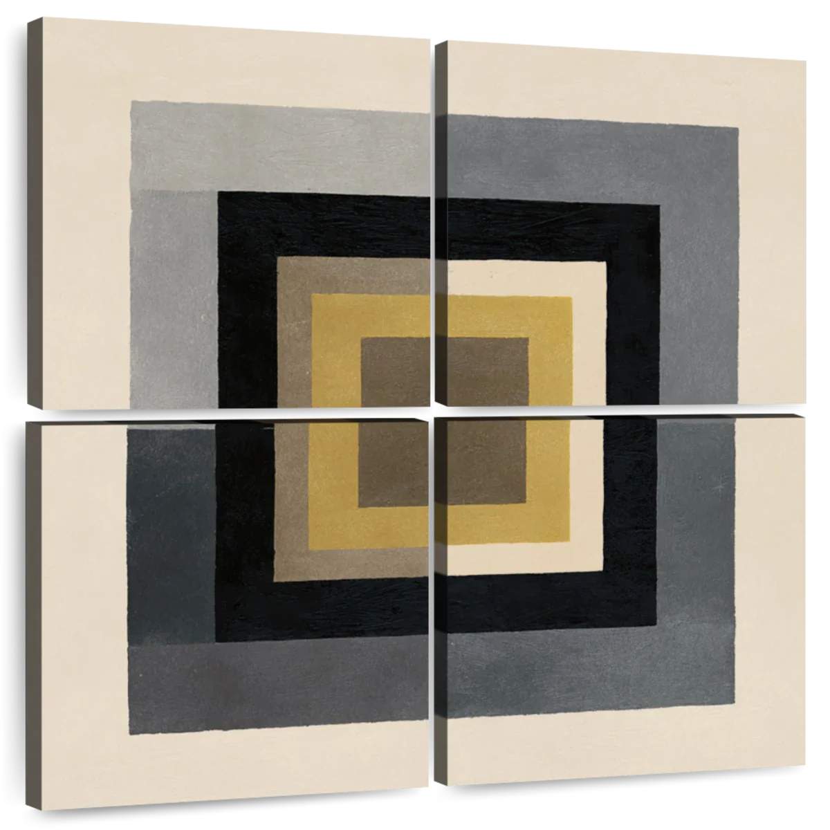 Modern Geometric Square Composition in Earth Tones Wall Art - Image 12