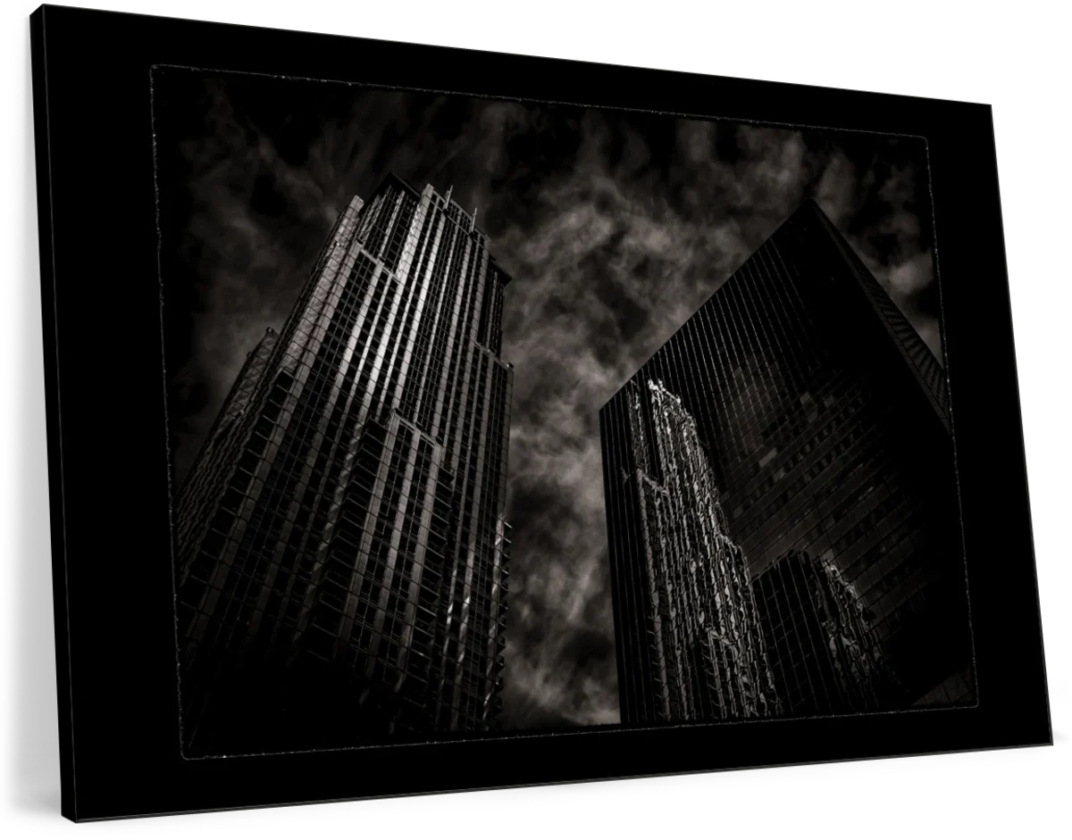 Monochrome Cityscape Reflection Wall Art - Image 15