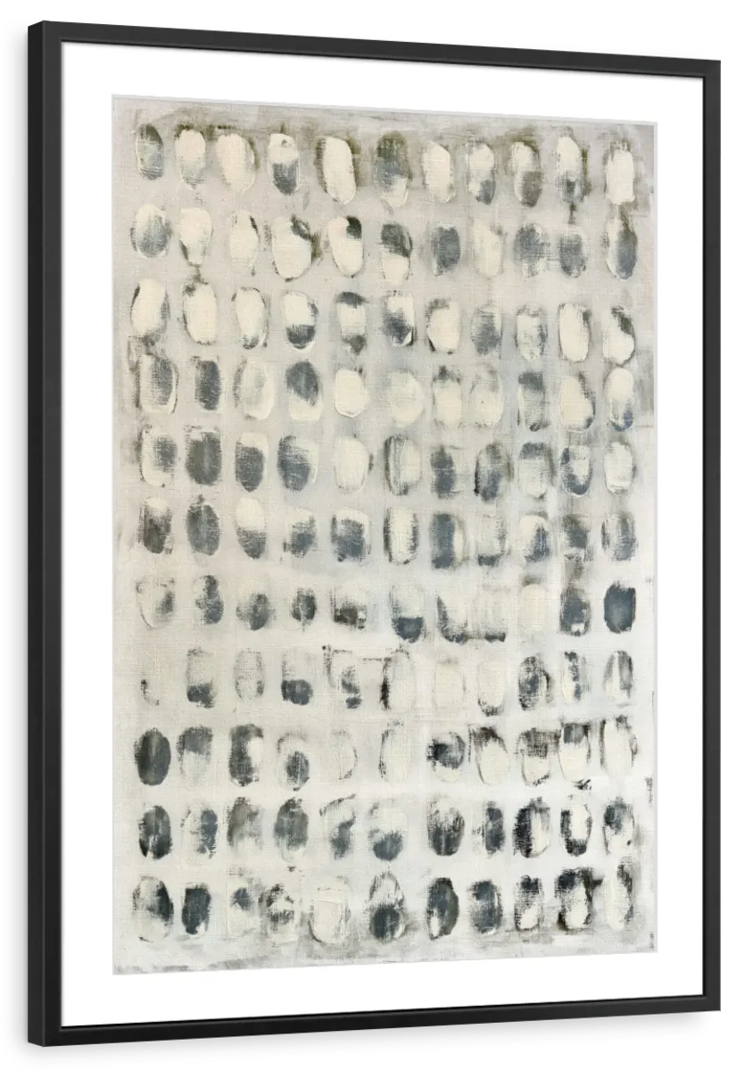 Monochrome Oval Dot Grid Abstract Wall Art - Image 10