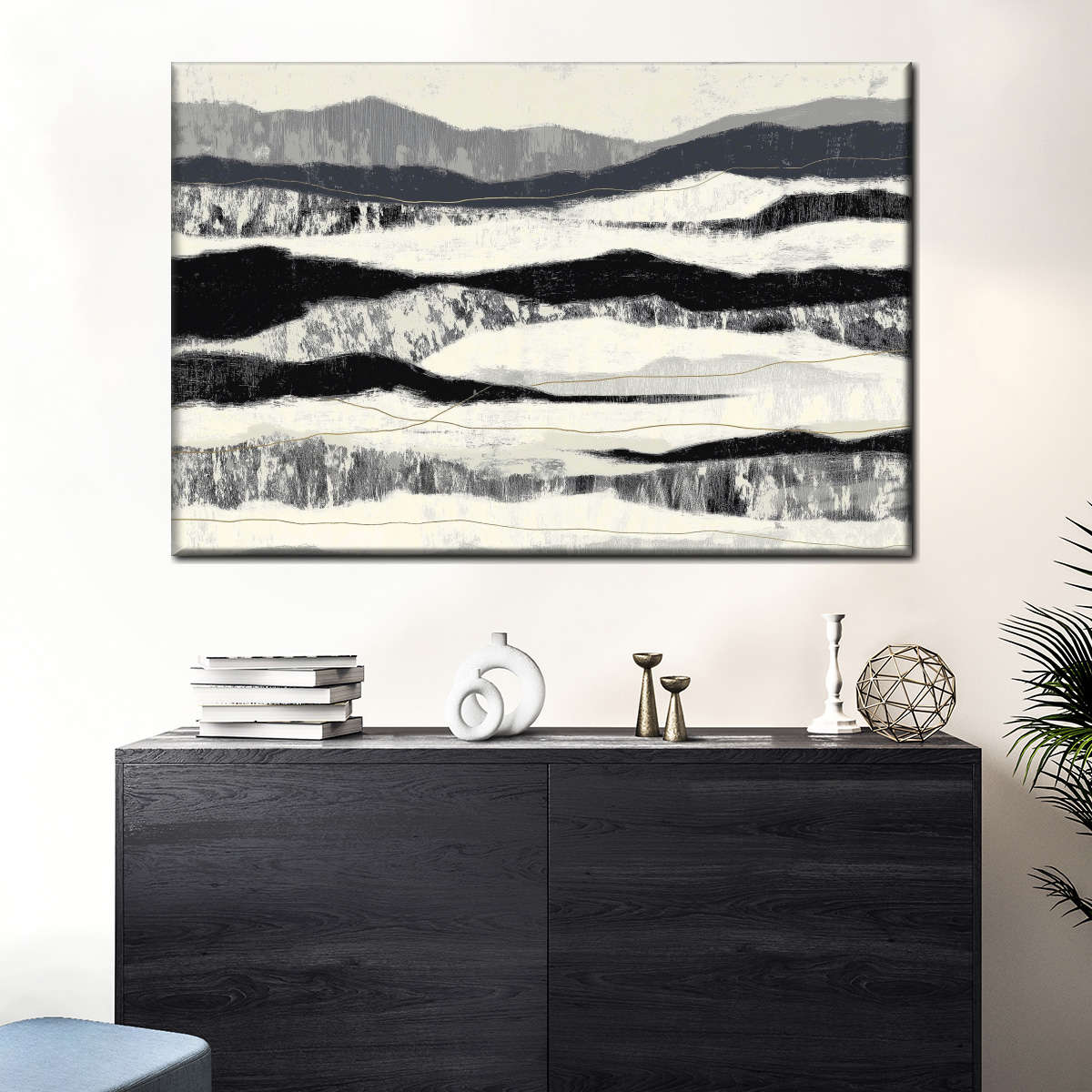 Mountain Echo Lines Wall Art - Image 3