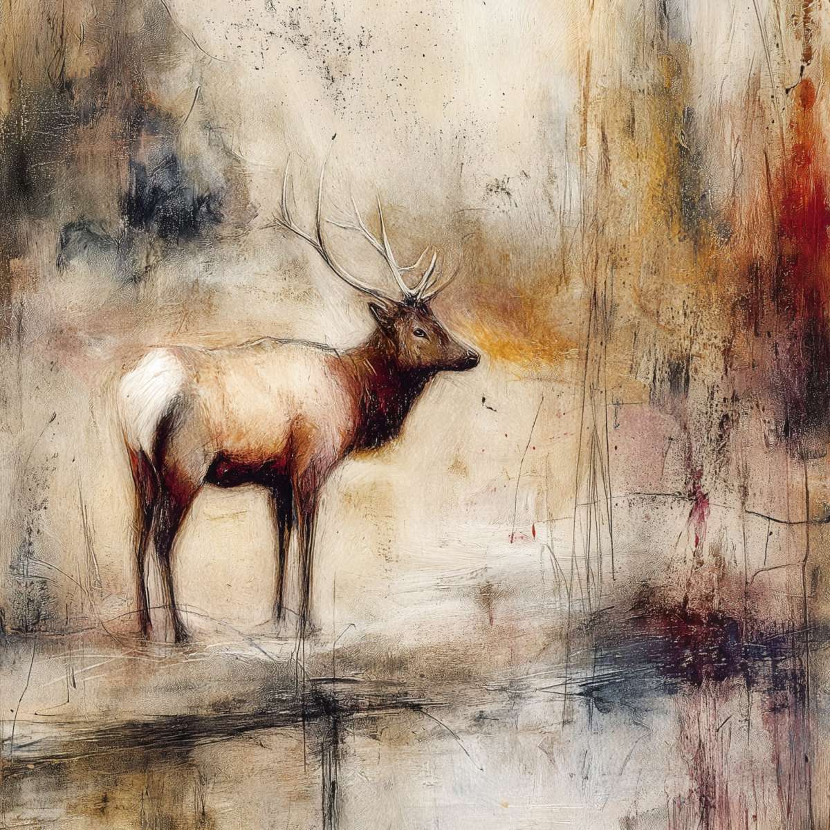 Muted Lone Deer Wall Art - Image 2