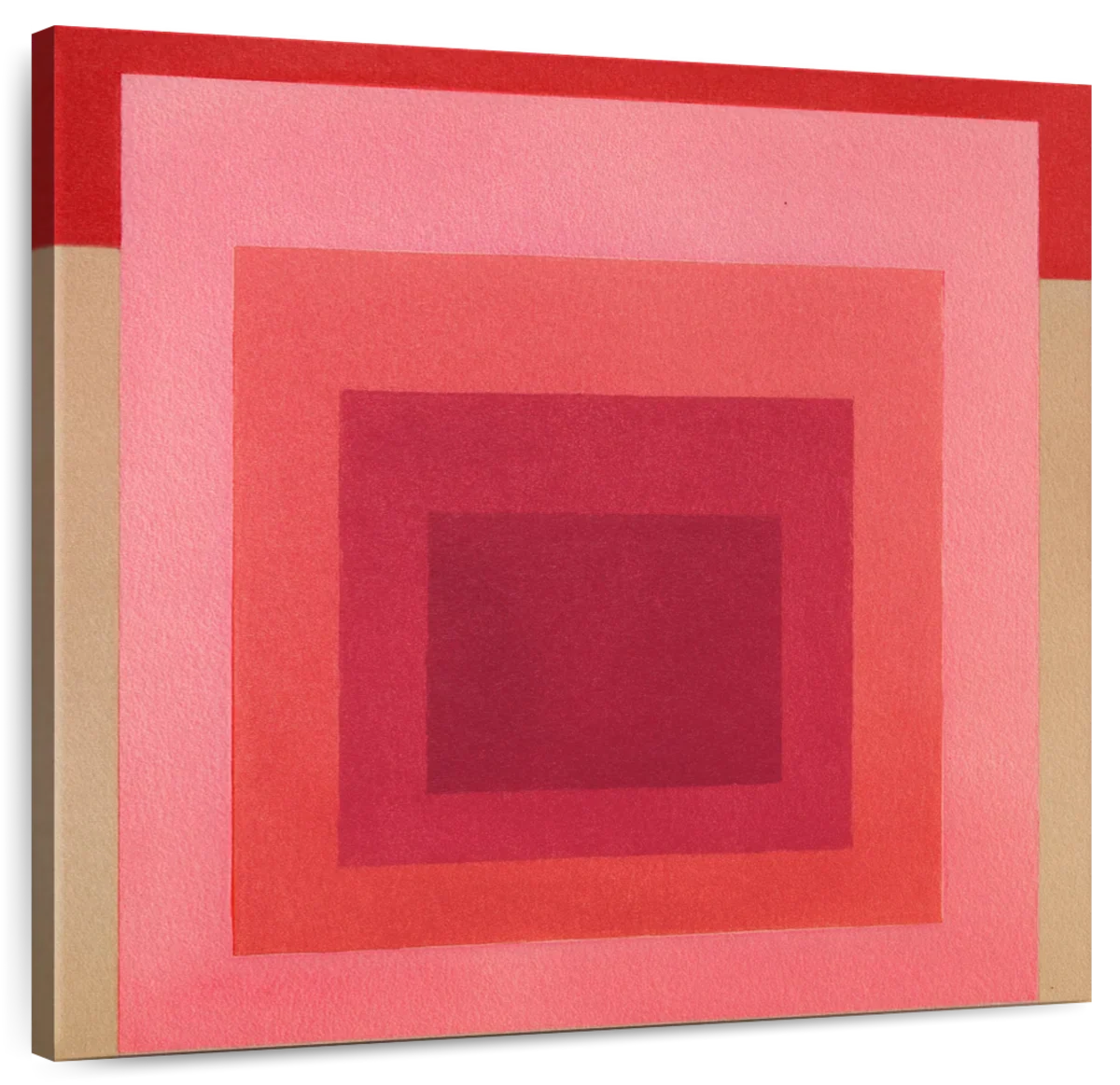 Nested Squares in Pink and Red Wall Art