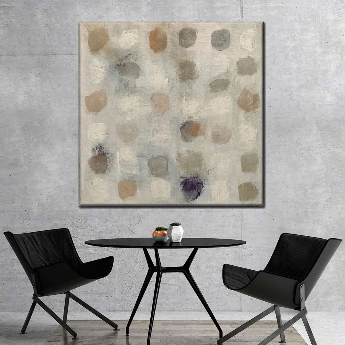 Neutral Dots on Canvas Wall Art - Image 3