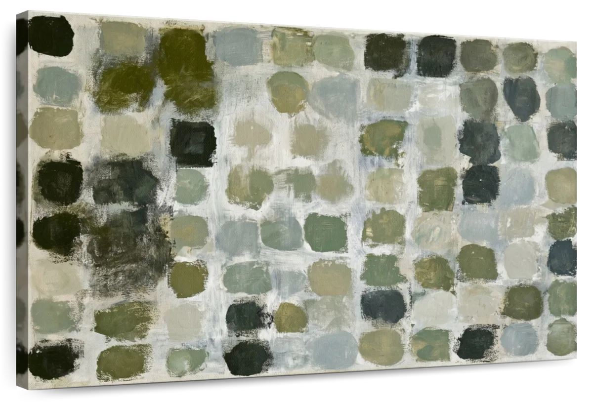 Olive and Gray Abstract Grid Wall Art