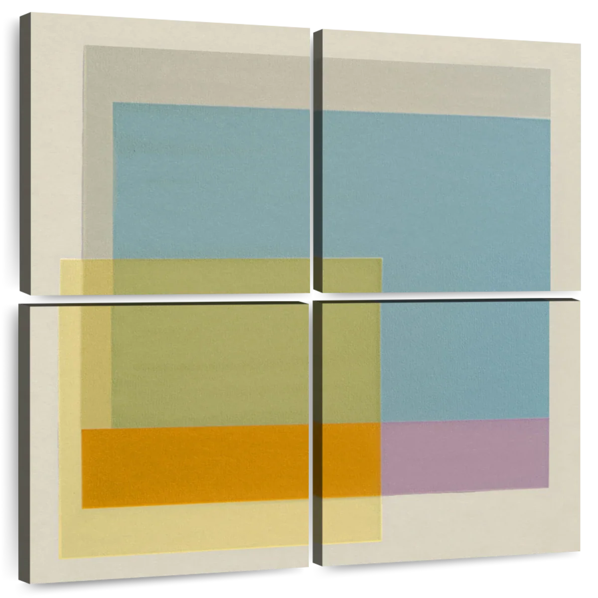 Pastel Overlapping Squares Abstract Wall Art - Image 8