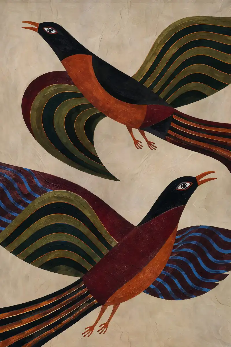 Patterned Bird Print Wall Art - Image 13