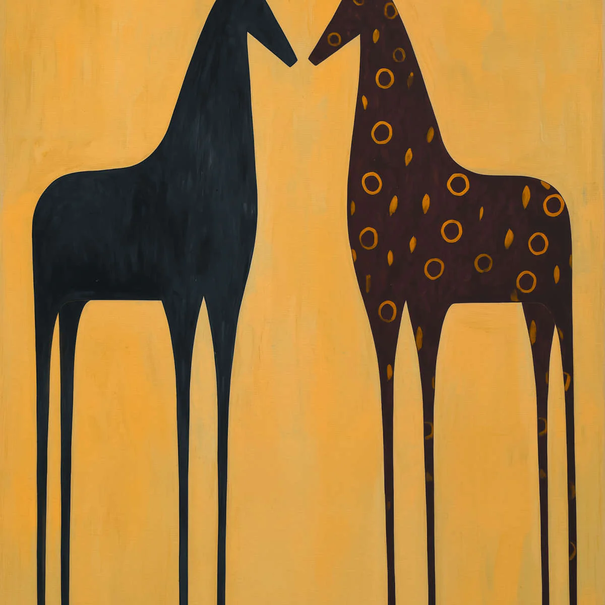 Patterned Giraffe Silhouettes Wall Art - Image 2