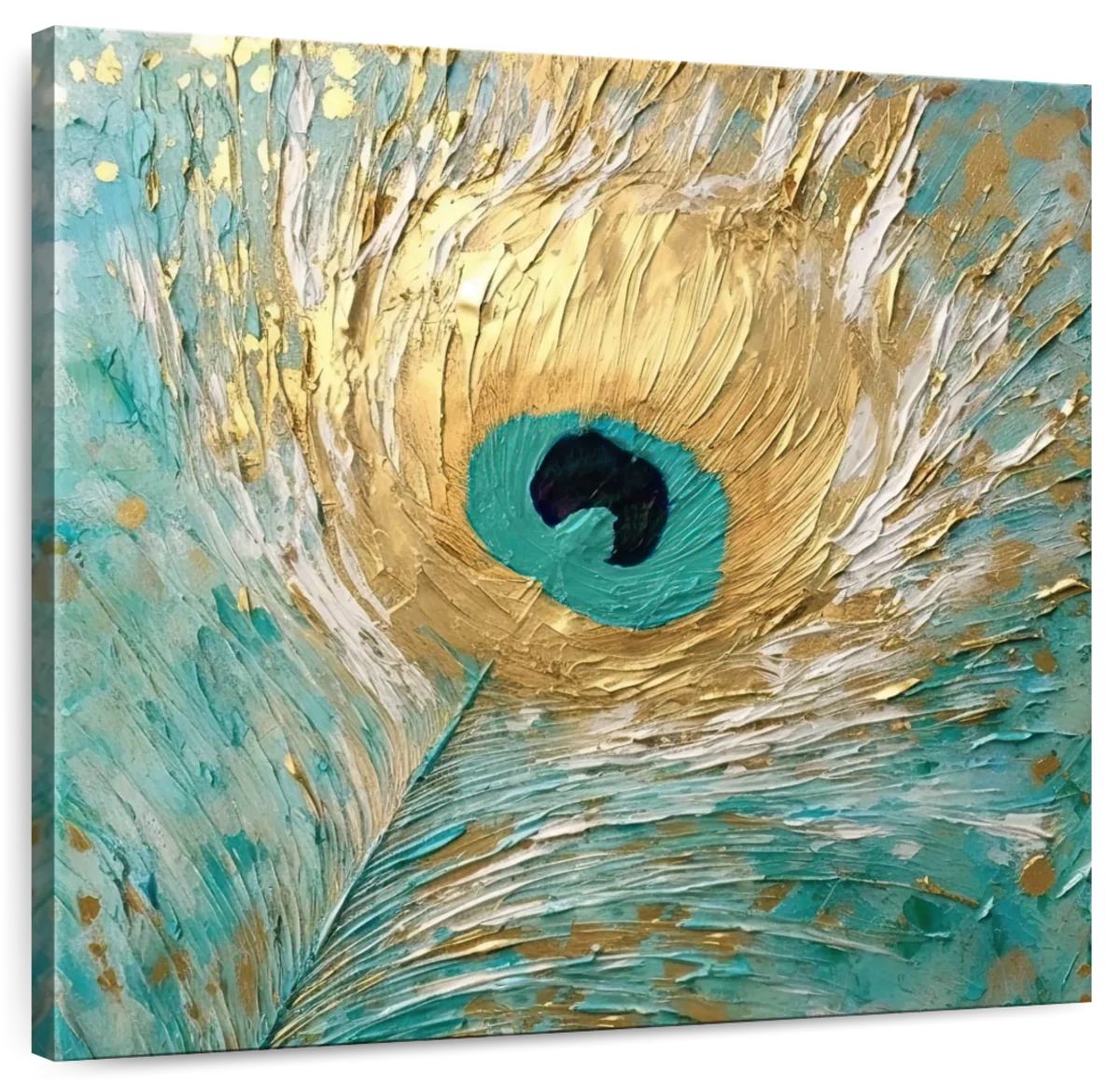 Peacock Impasto I Wall Art - Image 2