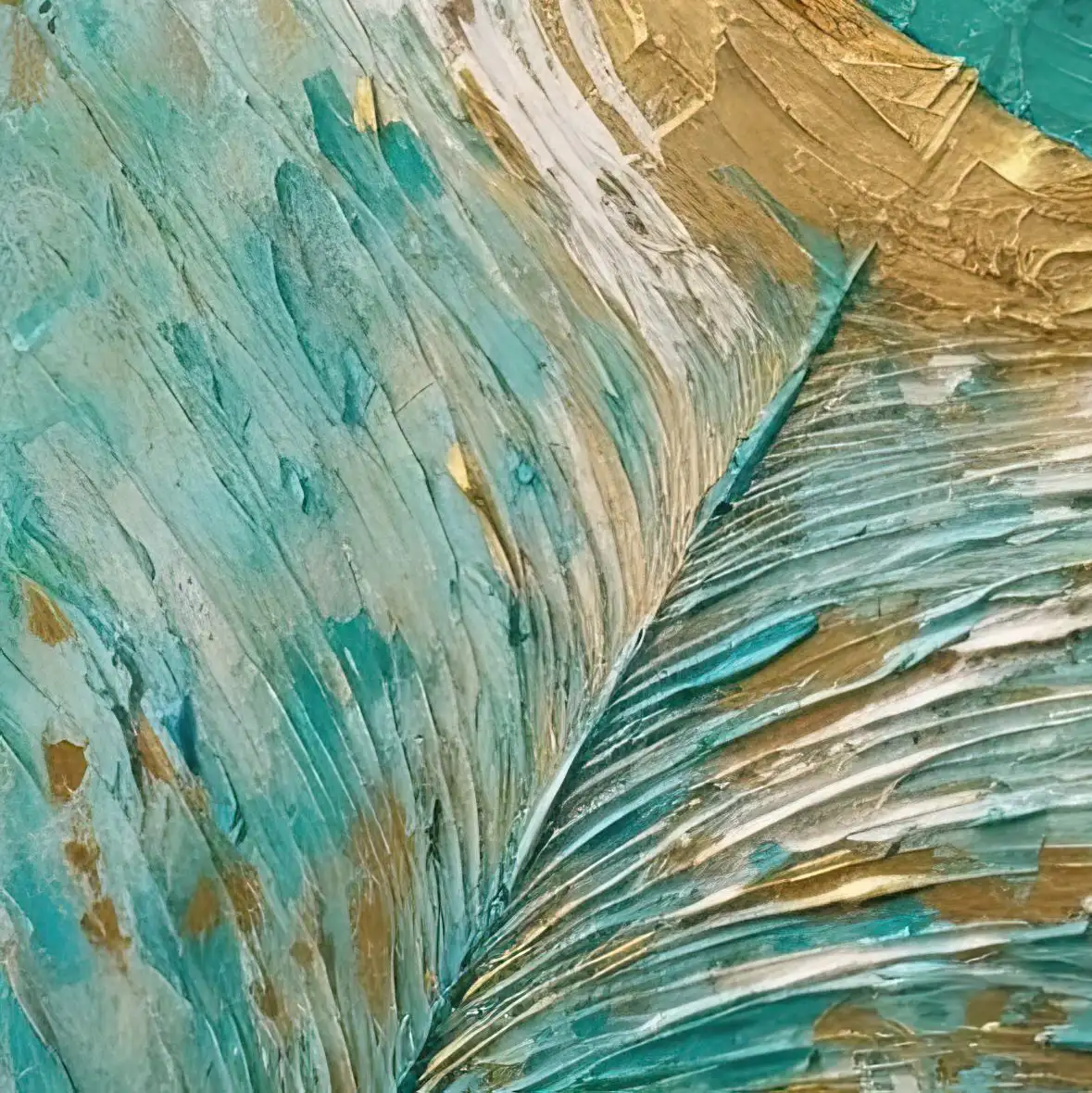 Peacock Impasto I Wall Art - Image 28