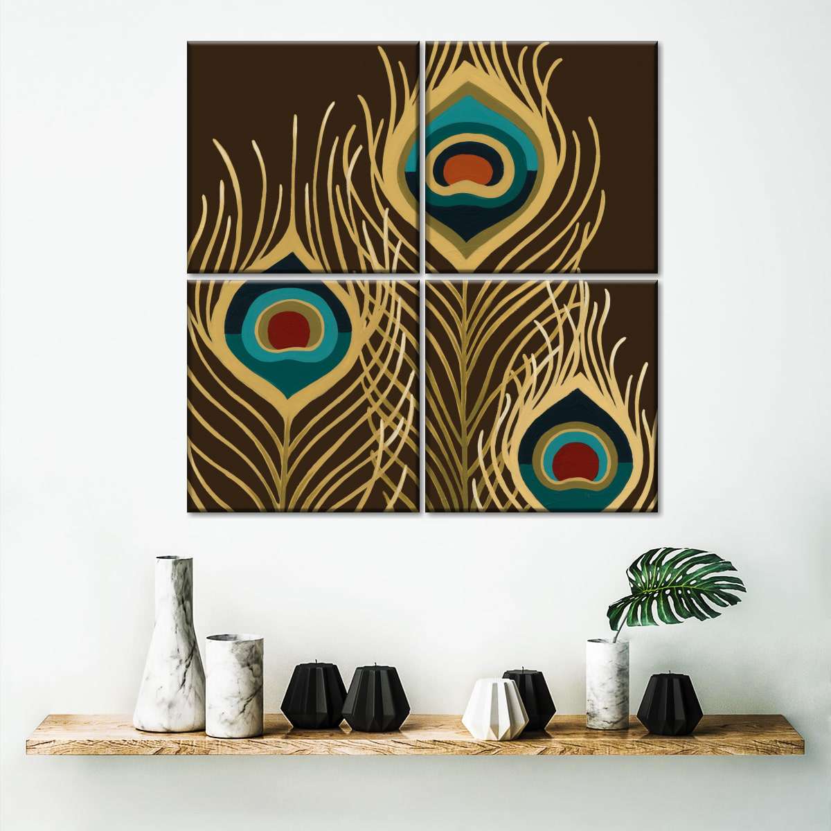 Peacock Trilogy I Wall Art - Image 4