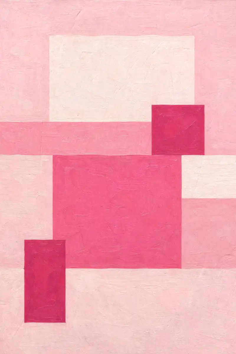 Pink Block Abstract Wall Art - Image 16