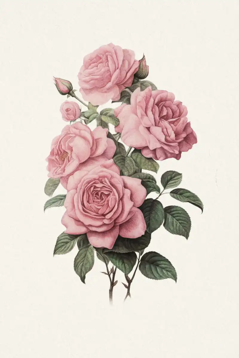 Pink Rose Cluster Wall Art - Image 12