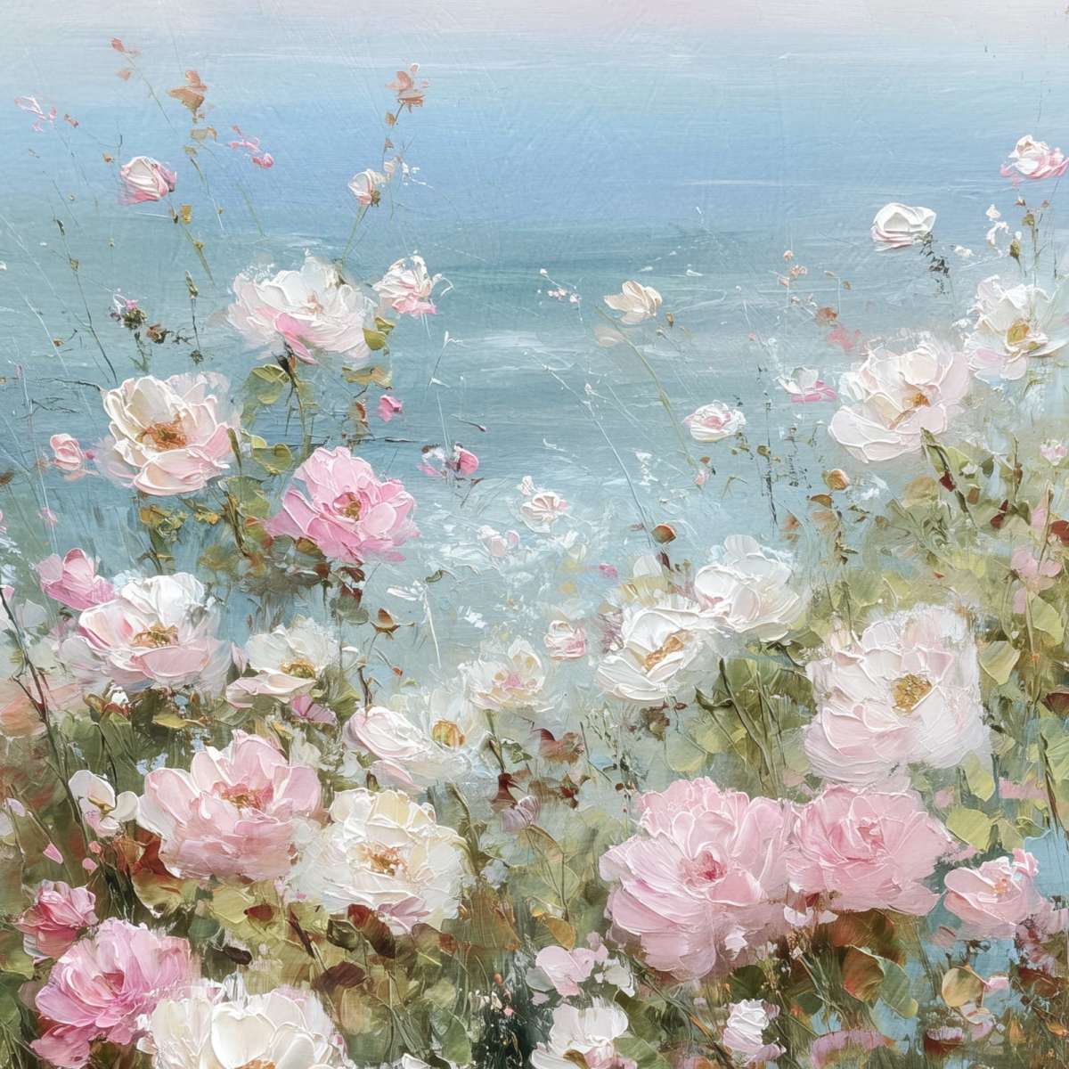 Pink Seaside Flowers Wall Art - Image 2