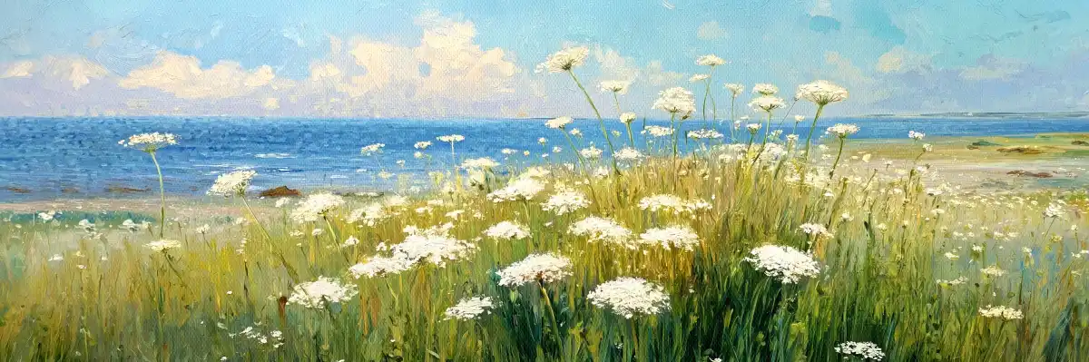 Queen Anne's Lace by the Seaside Wall Art - Image 15