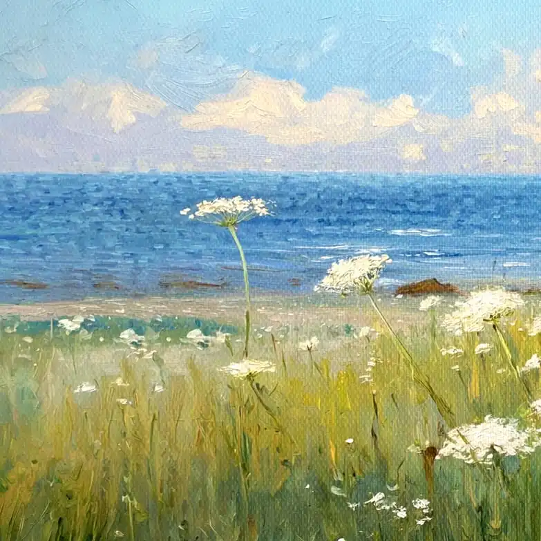 Queen Anne's Lace by the Seaside Wall Art - Image 16