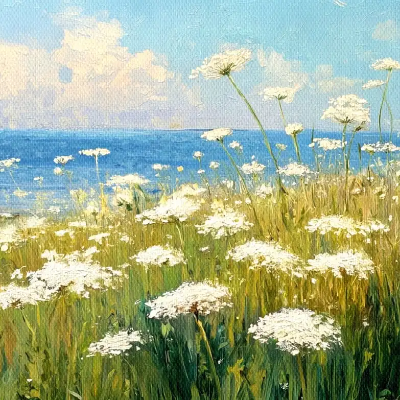 Queen Anne's Lace by the Seaside Wall Art - Image 17