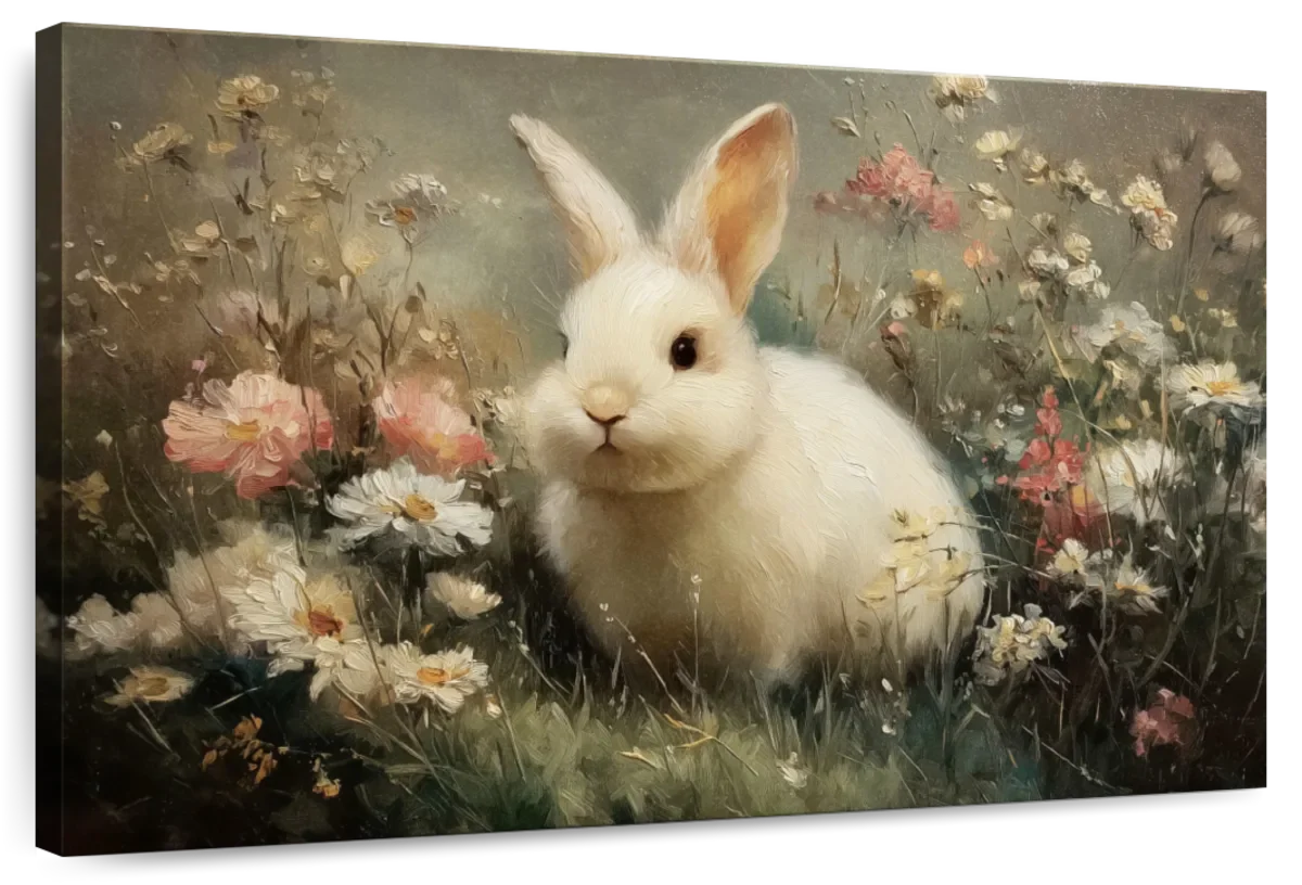 Rabbit in Flowers Wall Art