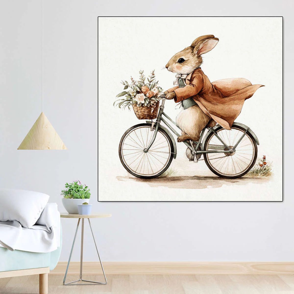 Rabbit on a Bicycle Wall Art - Image 7