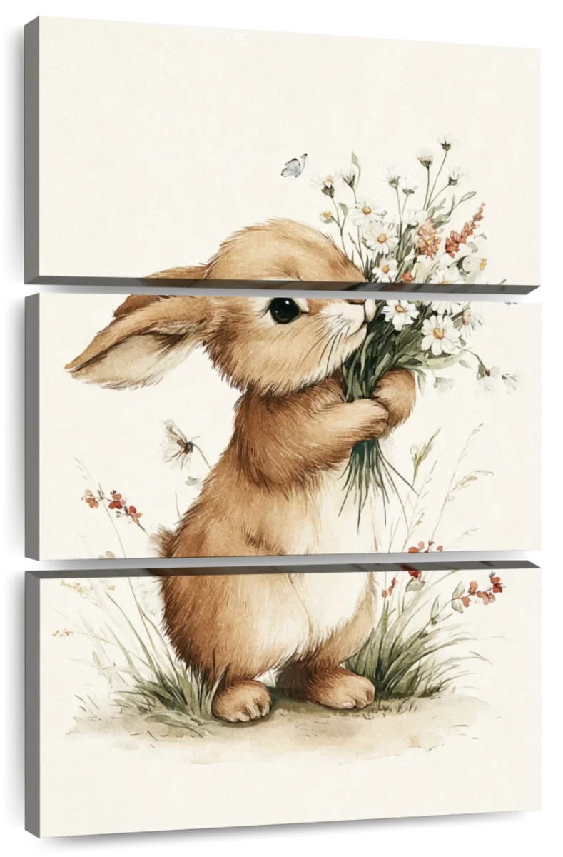 Rabbit With Wildflowers Wall Art - Image 8