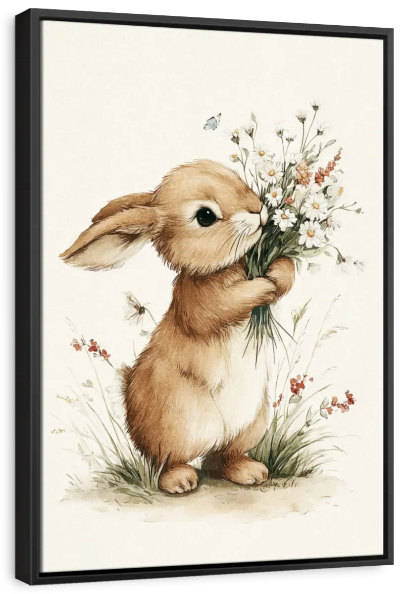 Rabbit With Wildflowers Wall Art - Image 9