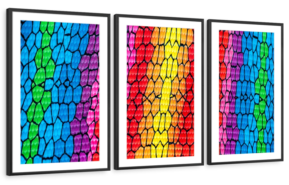 Rainbow Geometric Mosaic Pattern Wall Art - Image 13