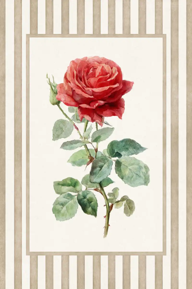 Red Rose Print Wall Art - Image 12